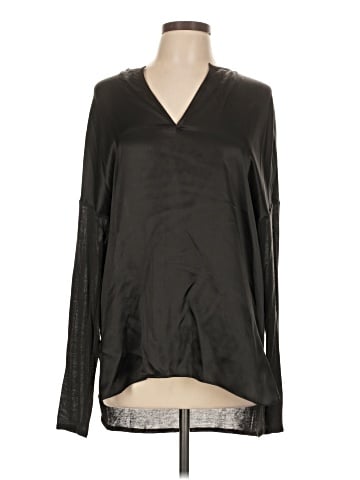 Vince. Long Sleeve Silk Top (view 1)