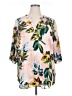 Worthington 100% Polyester Tropical Pink 3/4 Sleeve Blouse Size 1X - photo 1