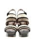 Bernardo 100% Leather Stripes Ivory Sandals Size 7 1/2 - photo 2