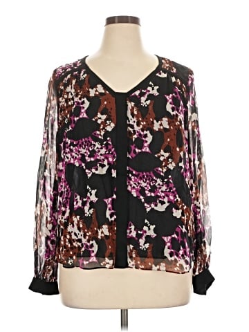 Diane von Furstenberg Long Sleeve Silk Top (view 1)