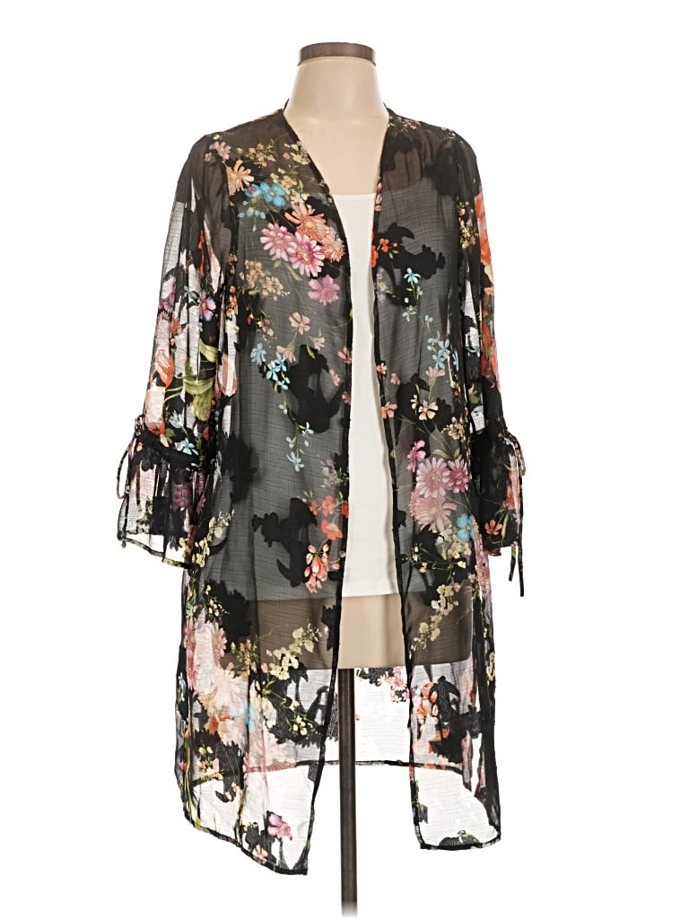 Pre-owned Lily White Kimono In Black