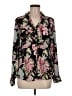 Express 100% Polyester Floral Black Long Sleeve Blouse Size M - photo 1