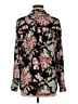 Express 100% Polyester Floral Black Long Sleeve Blouse Size M - photo 2