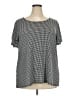 Adrianna Papell Houndstooth Black Short Sleeve Top Size 3X - photo 1