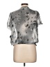 Apostrophe 100% Polyester Gray Short Sleeve Blouse Size Lg Petite - photo 2