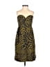 Maple 100% Polyester Graphic Brown Cocktail Dress Size 0 - photo 1