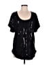 Veronica M. Black Short Sleeve Top Size M - photo 1
