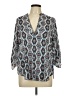 Lush 100% Polyester Paisley Blue 3/4 Sleeve Blouse Size L - photo 1