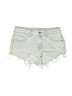 Edikted 100% Cotton Hearts Green Denim Shorts Size XS - photo 1