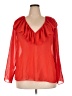 ELOQUII 100% Polyester Red Long Sleeve Blouse Size 18 Plus - photo 1