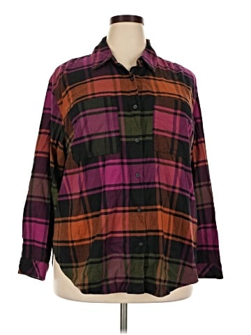 Ava & Viv 3/4 Sleeve Button-Down Shirt (view 1)