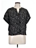 Xhilaration 100% Polyester Polka Dots Black Short Sleeve Blouse Size L - photo 1