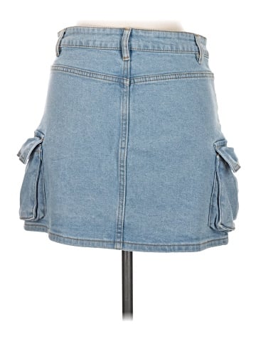 Aqua Denim Skirt (view 2)