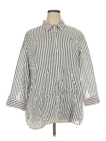 Lauren by Ralph Lauren 3/4 Sleeve Button-Down Shirt (view 1)