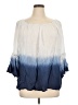 Context 100% Viscose Blue 3/4 Sleeve Blouse Size 1X - photo 1