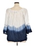 Context 100% Viscose Blue 3/4 Sleeve Blouse Size 1X - photo 2