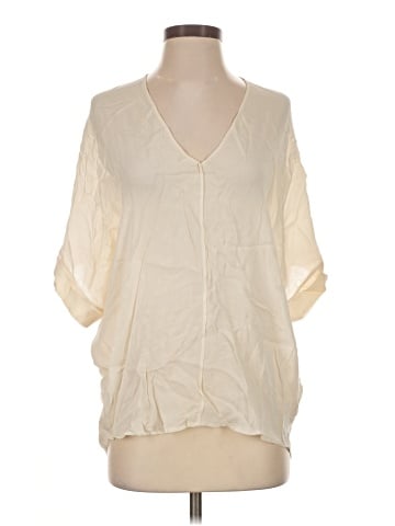 Vince. Short Sleeve Silk Top (view 1)