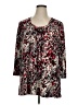 Susan Graver Animal Print Red 3/4 Sleeve Blouse Size XL - photo 2