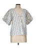Ann Taylor LOFT Polka Dots Blue Short Sleeve Blouse Size L - photo 1