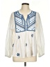 Mud Pie 100% Cotton Ivory Long Sleeve Blouse Size L - photo 1