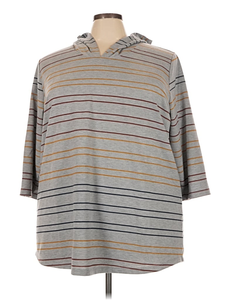 Pre-owned Cj Banks 3/4 Sleeve T-shirt In Gray