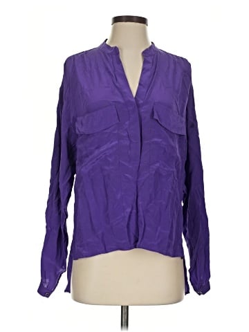 BCBGMAXAZRIA Long Sleeve Silk Top (view 1)