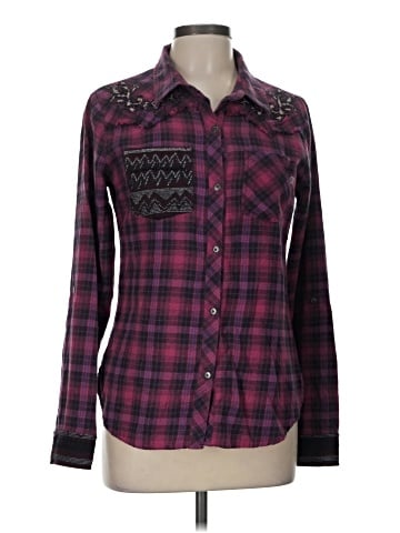 Miss Me Long Sleeve Button-Down Shirt (view 1)