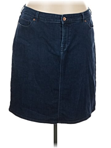 Lands' End Denim Skirt (view 1)