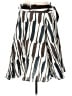 Zara Basic 100% Flax Stripes Silver Casual Skirt Size L - photo 1