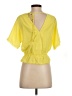 Miami 100% Polyester Yellow Short Sleeve Blouse Size S - photo 2