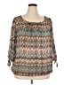 Roz & Ali 100% Polyester Brown 3/4 Sleeve Blouse Size 2X - photo 1