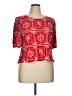 Solitaire 100% Rayon Red Short Sleeve Blouse Size XL - photo 1