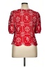 Solitaire 100% Rayon Red Short Sleeve Blouse Size XL - photo 2