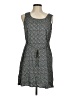 Basic Editions 100% Rayon Print Gray Casual Dress Size M - photo 1