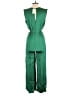 FRNCH Solid Green Jumpsuit Size XS - photo 2