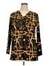 VERTIGO Animal Print Gold Long Sleeve Blouse Size XL - photo 1