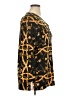 VERTIGO Animal Print Gold Long Sleeve Blouse Size XL - photo 4