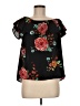 Xhilaration 100% Polyester Black Short Sleeve Blouse Size M - photo 1