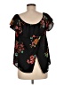 Xhilaration 100% Polyester Black Short Sleeve Blouse Size M - photo 2
