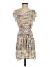 French Connection 100% Polyester Print Gray Casual Dress Size 0 - photo 1