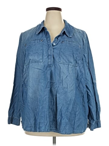 Lane Bryant 3/4 Sleeve Button-Down Shirt (view 1)