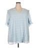 BLOOMCHIC Blue Short Sleeve Blouse Size 22 - photo 1