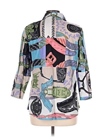 Parsley & Sage 3/4 Sleeve Button-Down Shirt (view 2)