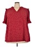 BLOOMCHIC 100% Polyester Burgundy Short Sleeve Blouse Size 22 - 24 - photo 1
