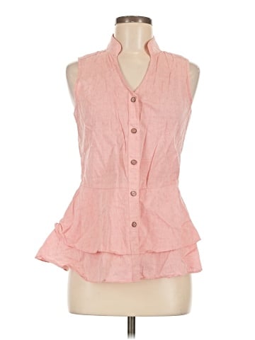 Simply Noelle Sleeveless Button-Down Shirt (view 1)