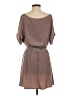 Bee Stitched 100% Polyester Solid Brown Casual Dress Size S - photo 2