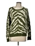 Hem & Thread 100% Acrylic Animal Print Green Pullover Sweater Size L - photo 1
