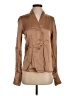 The Fold 100% Silk Tan Long Sleeve Silk Top Size 2 - photo 1