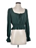 Socialite 100% Polyester Teal Long Sleeve Blouse Size S - photo 1