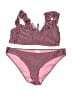 Xhilaration Stripes Pink Two Piece Swimsuit Size M - photo 1
